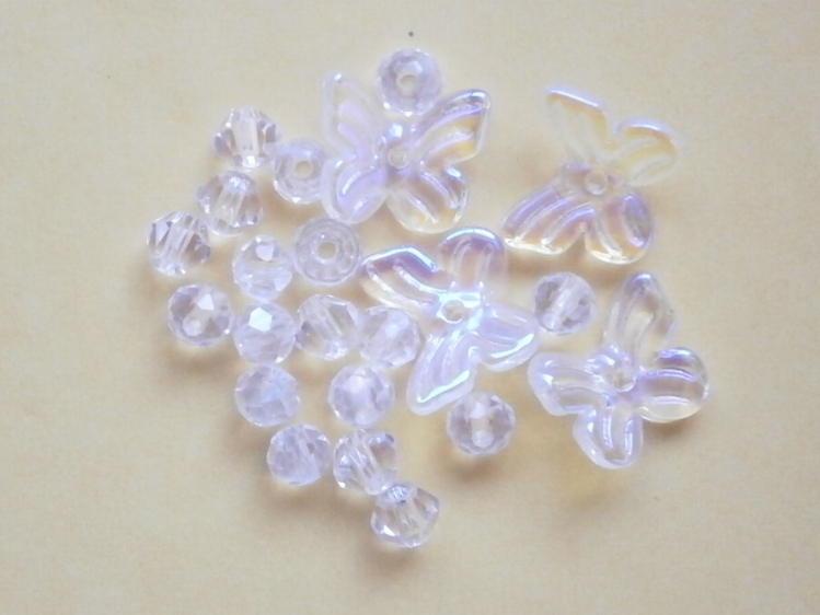 ガラスビーズ★蝶々★タイプ A★クリア系★1拍卖