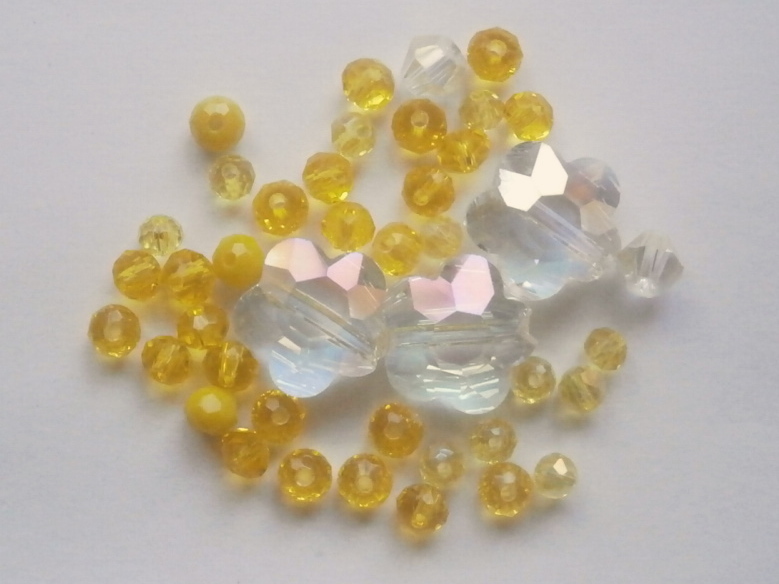 ガラスビーズ★花★タイプ A★イエロー系★B拍卖