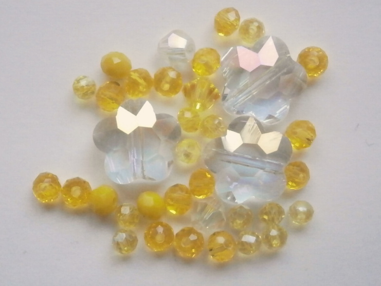 ガラスビーズ★花★タイプ A★イエロー系★C拍卖