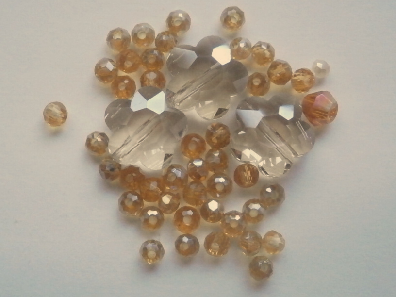 ガラスビーズ★花★タイプ A★ブラウン系★C拍卖