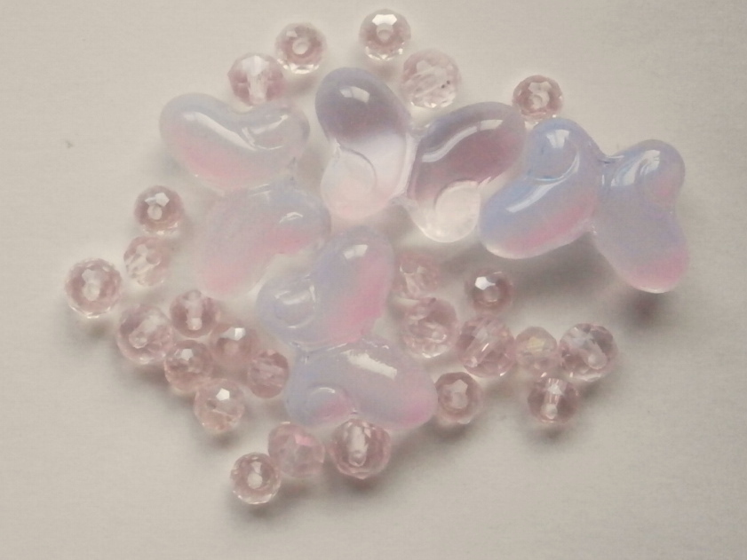 ガラスビーズ★蝶々★タイプ E★ピンク系★c拍卖