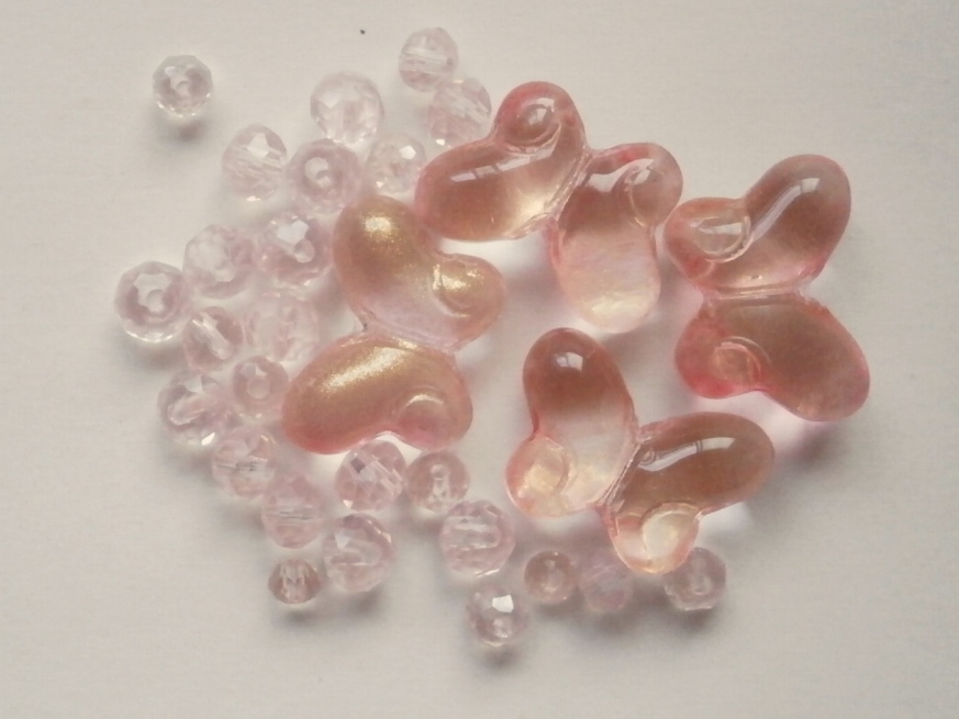ガラスビーズ★蝶々★タイプ E★ピンク系★C拍卖