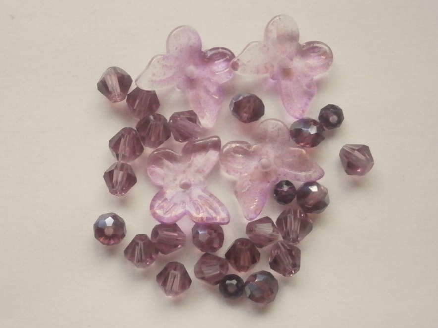 ガラスビーズ★蝶々★タイプ A★パープル系★④拍卖