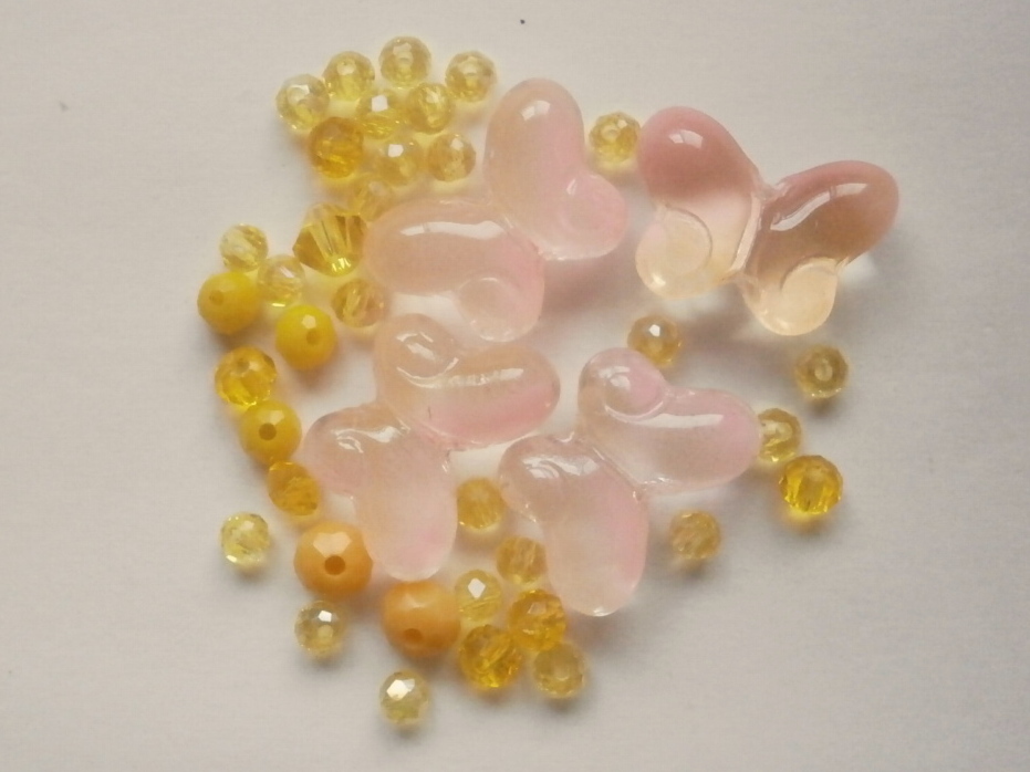 ガラスビーズ★蝶々★タイプ E★イエロー系★F拍卖