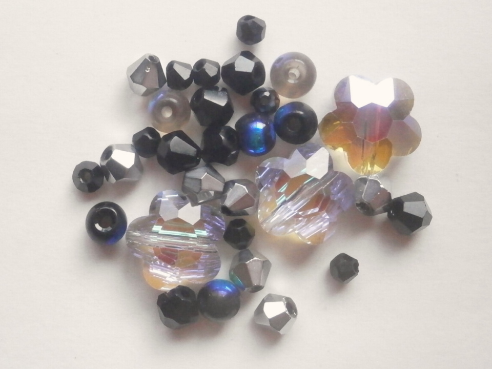 ガラスビーズ★花★タイプ A★ブラック系★②拍卖