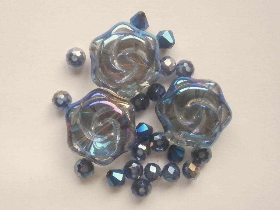 ガラスビーズ★ローズ★モリオン系★3拍卖