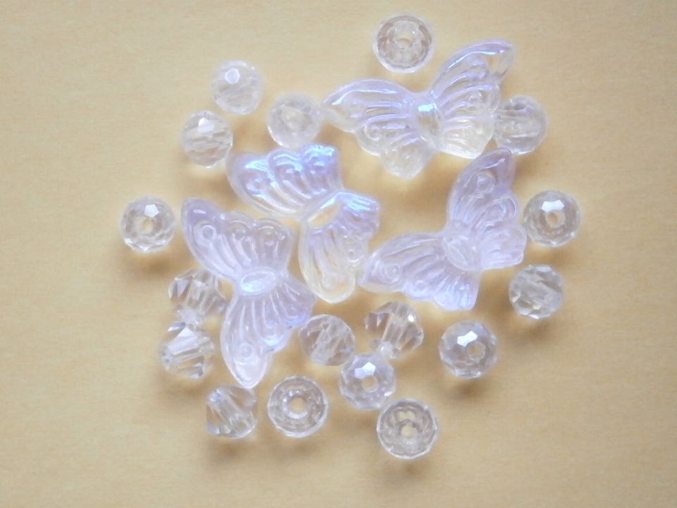 ガラスビーズ★蝶々★タイプ B★クリア系★d拍卖