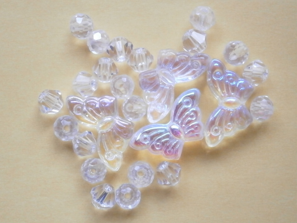 ガラスビーズ★蝶々★タイプ B★クリア系★2拍卖