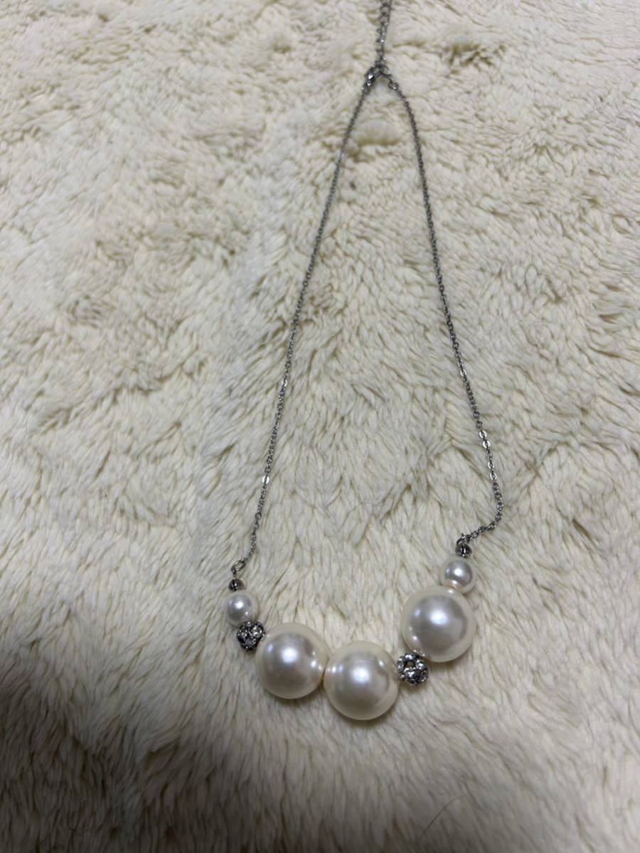 【美品】ネックレス ペンダント パール アクセサリー オシャレ ワンポイント拍卖