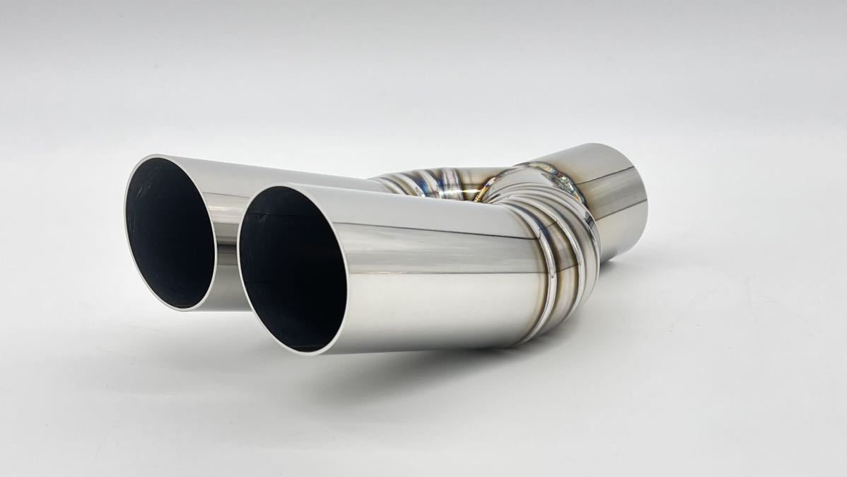 マフラーカッターエビ管15度跳ね上げデュアルマフラー出口15°スラッシュカット50.8φ入口50.8φ サイズ変更等可能!拍卖
