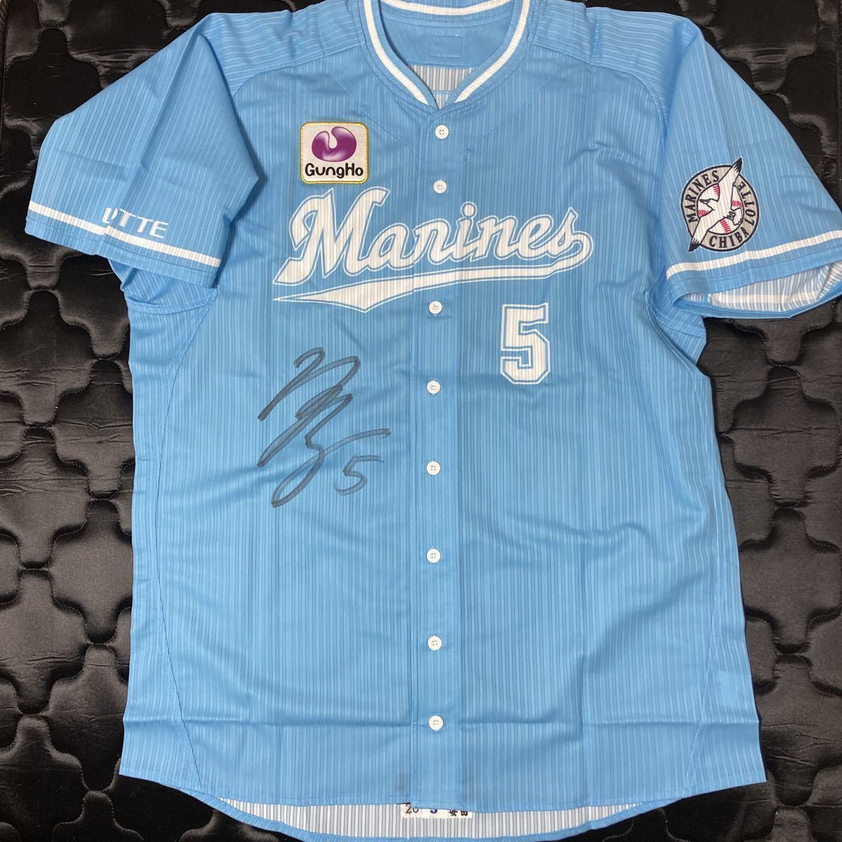 千葉ロッテマリーンズ 安田尚憲 オーセンティックユニフォーム サイン入り 千葉ロッテ マリンフェスタ ミズノプロ拍卖