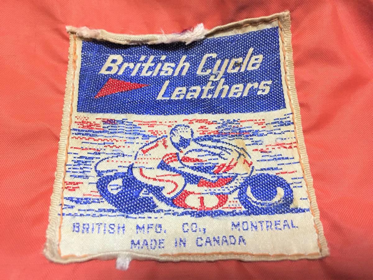 70's "British Cycle Leathers" シングルライダースジャケット ビンテージ品拍卖