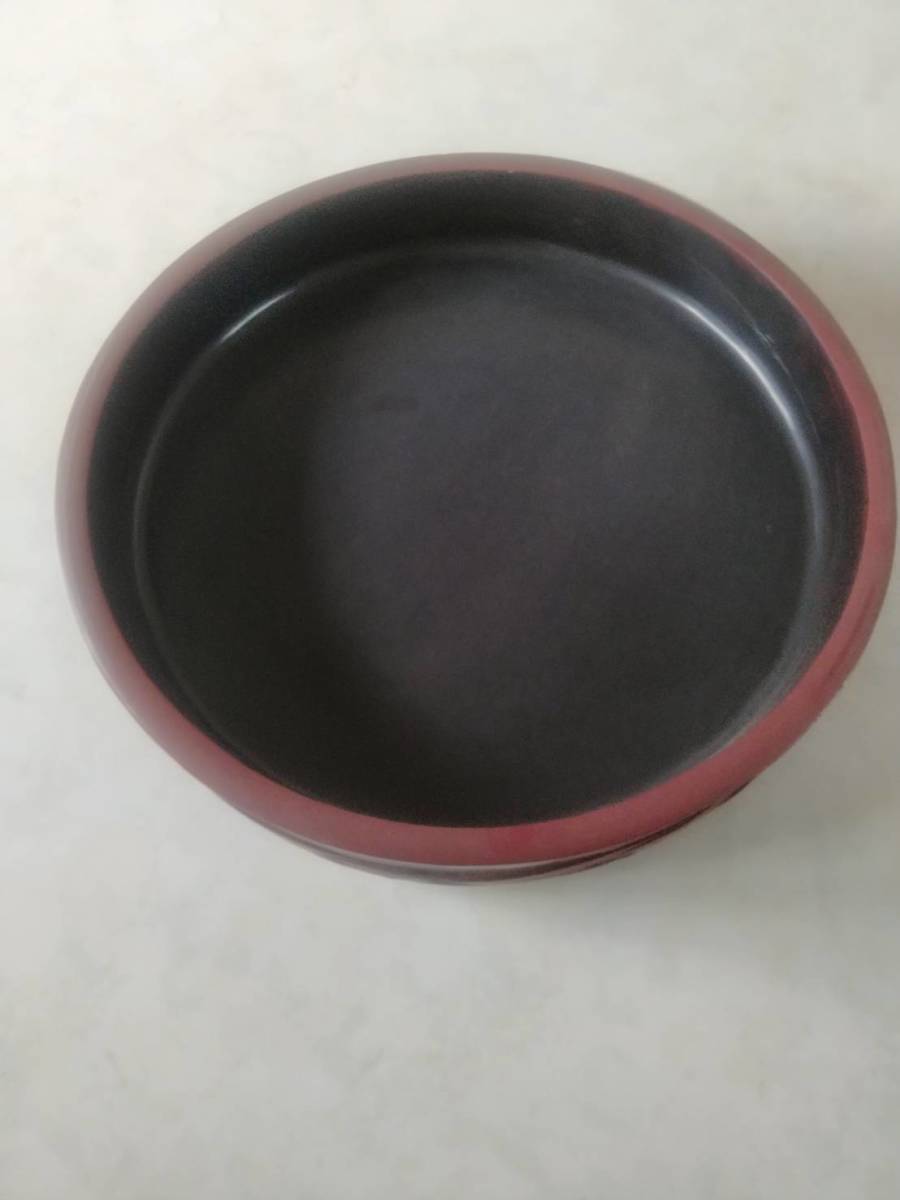 桶 トレー 漆器 漆芸 古民具 直径約36cm 高さ約8.5cm拍卖