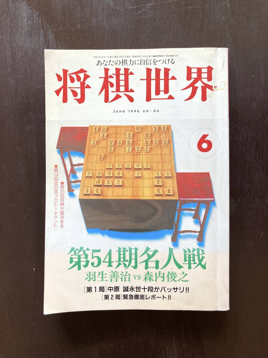 将棋世界 1996年6月 日本将棋連盟拍卖