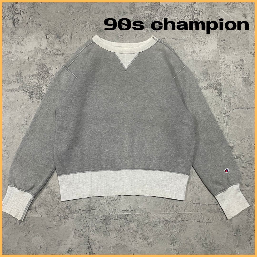 90s champion チャンピオン プレミアムウィーブ スウェット トレーナー 無地 両Vガゼット ヴィンテージ 日本サラリー サイズL 玉FL2514拍卖