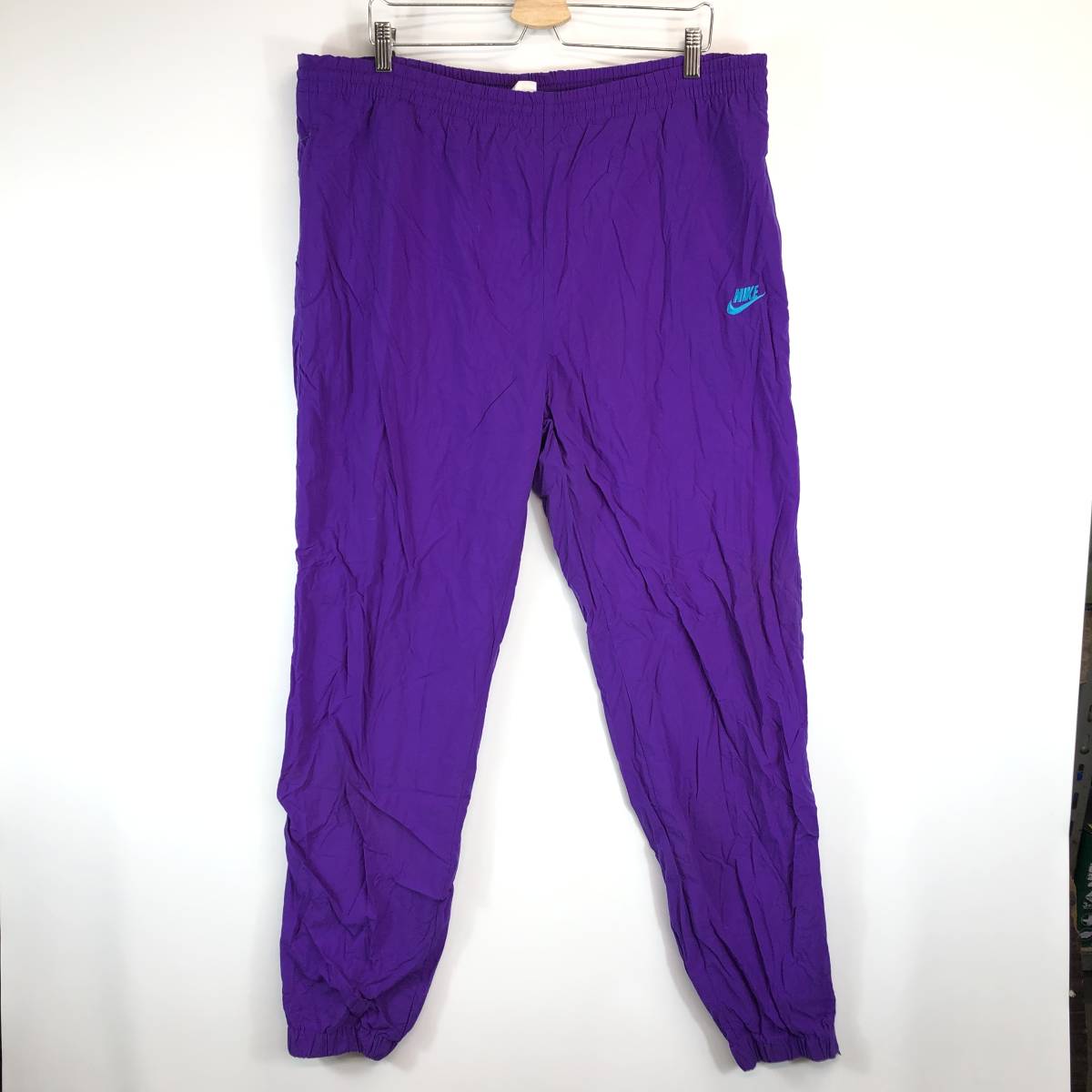 90s ナイキ NIKE ナイロンパンツ パープル 裏地付き XLサイズ拍卖