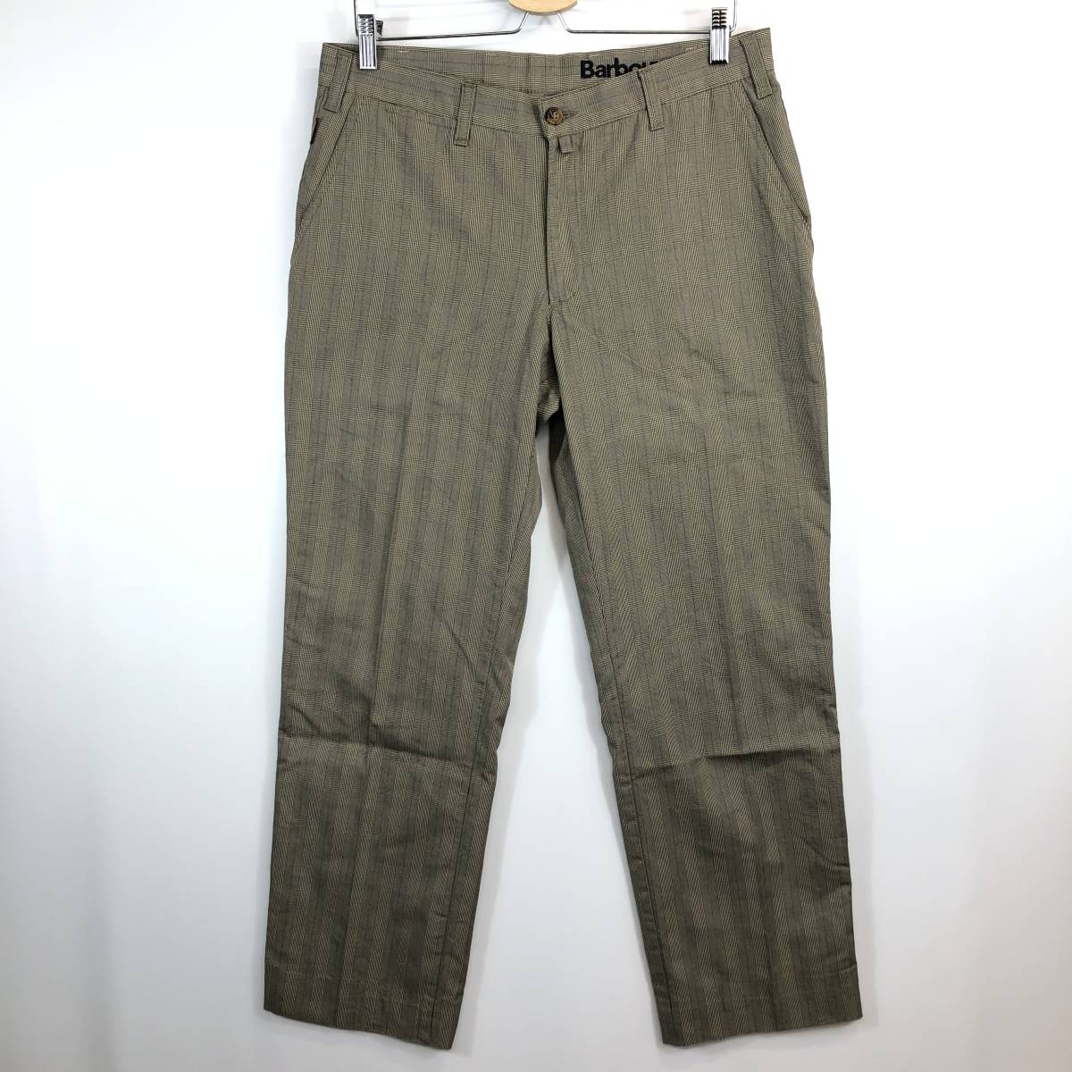 Barbour バブアー チェック柄チノパンツ 44サイズ スペイン製拍卖