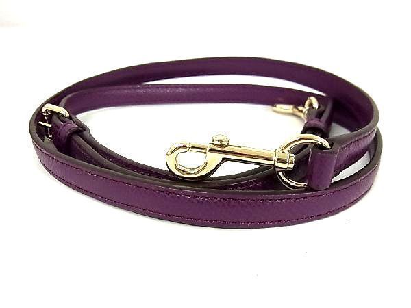 ■新品同様■ COACH コーチ レザー ゴールド金具 バッグ用 ショルダーストラップ 斜め掛け用 肩掛け用 レディース パープル系 X7110Wh拍卖