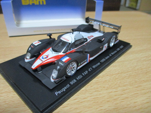 スパーク 1/43 「 プジョー 908 HDi FAP 」 #7 モンツァLMS 1000km 優勝車 2007y ・送料 500円(レターパック発送) BAM特注拍卖