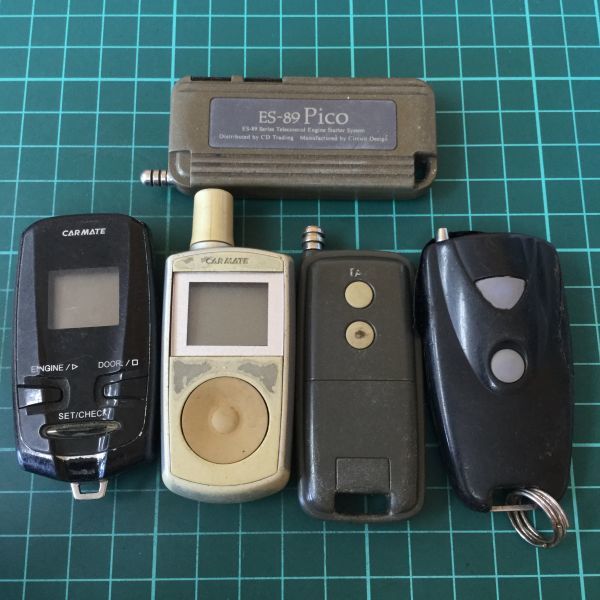 エン1206 エンジンスターター5個セット キーレス リモコン ユピテル コムテック カーメイト トヨタ マツダ 日産 ホンダ等 動作未確認拍卖