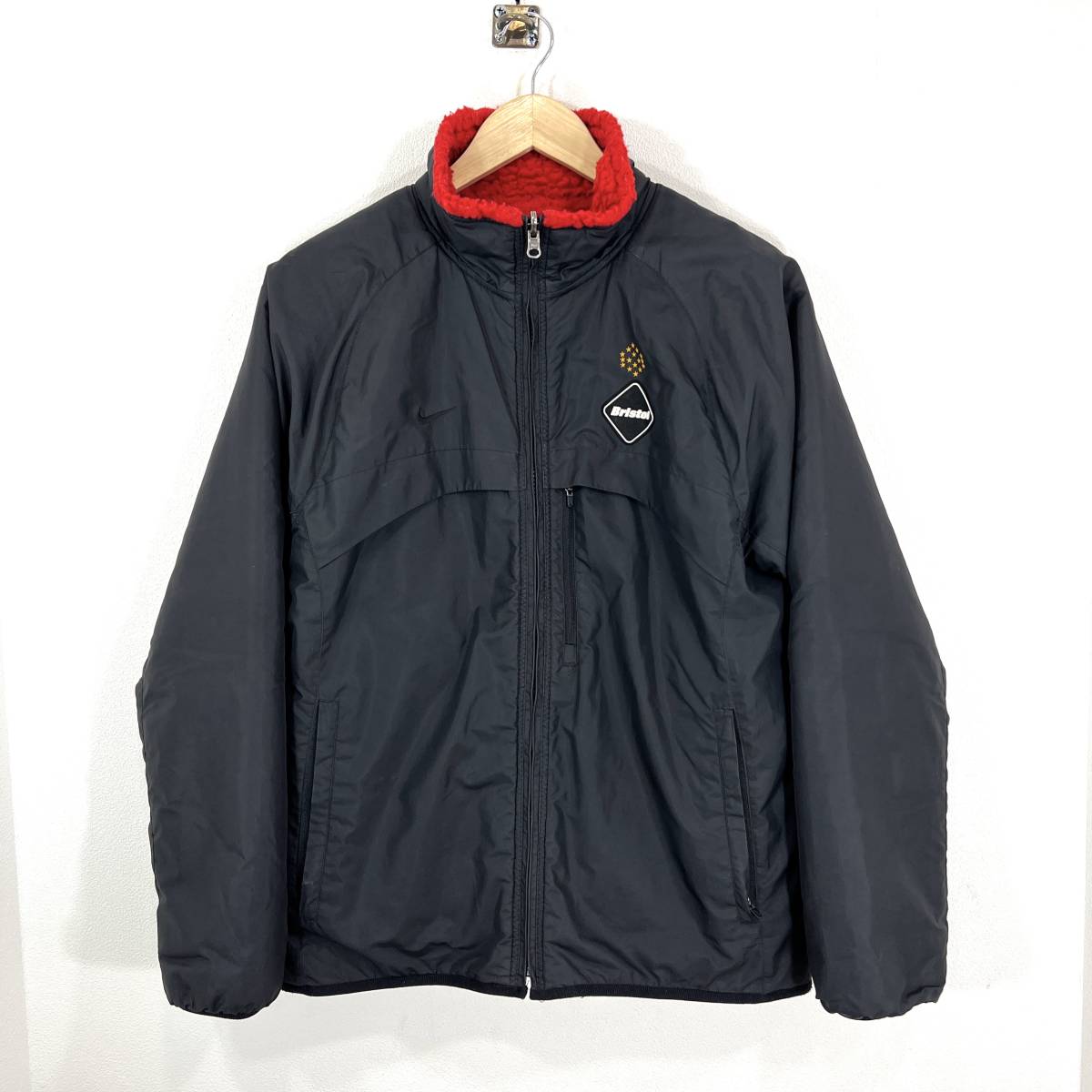 FCRB NIKEリバーシブル ジャケット ブラック レッド S ボアフリース アウター 赤 エフシーレアル ブリストル ナイキ拍卖