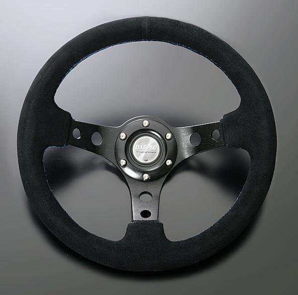 ★D1 SPEC ステアリング DEEP70 33φ バックスキン/ブルーステッチ拍卖