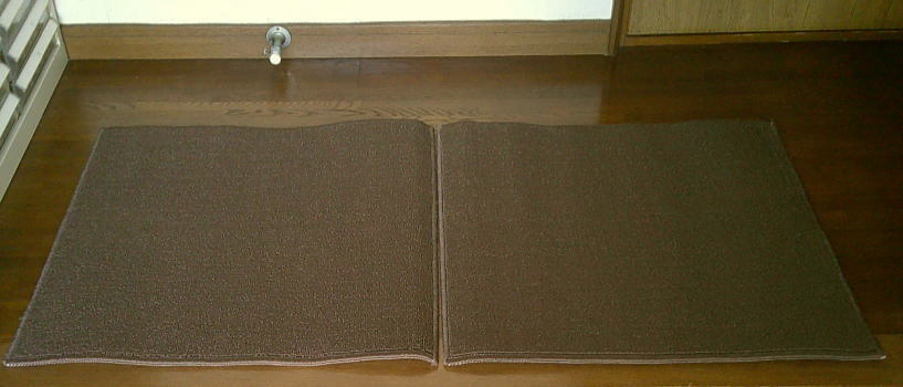 吸着ユニットマット(同色2枚セット)58×58cm「ぴったりにゃ」ブラウン ループ拍卖