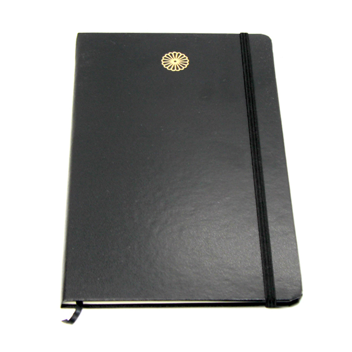 ノート メモ A5綴じ 48枚 黒 菊紋金箔押し クリックポスト送料無料 KNB-6001拍卖