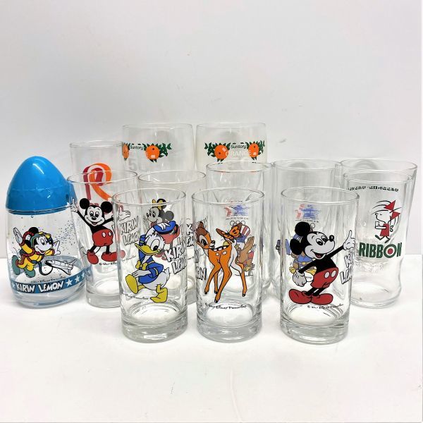 【中古】レトログラス14個セット キリンレモン/リボン/HI-C/コカ・コーラ拍卖