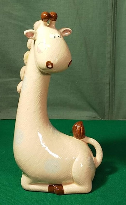 【昭和レトロ】内藤ルネ ピンクのキリンの貯金箱 キリン/きりん/RUNE●2314拍卖