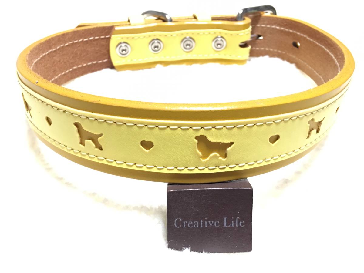 ★同梱お得★♯30-№8・かわいい首輪・イエロー♪拍卖