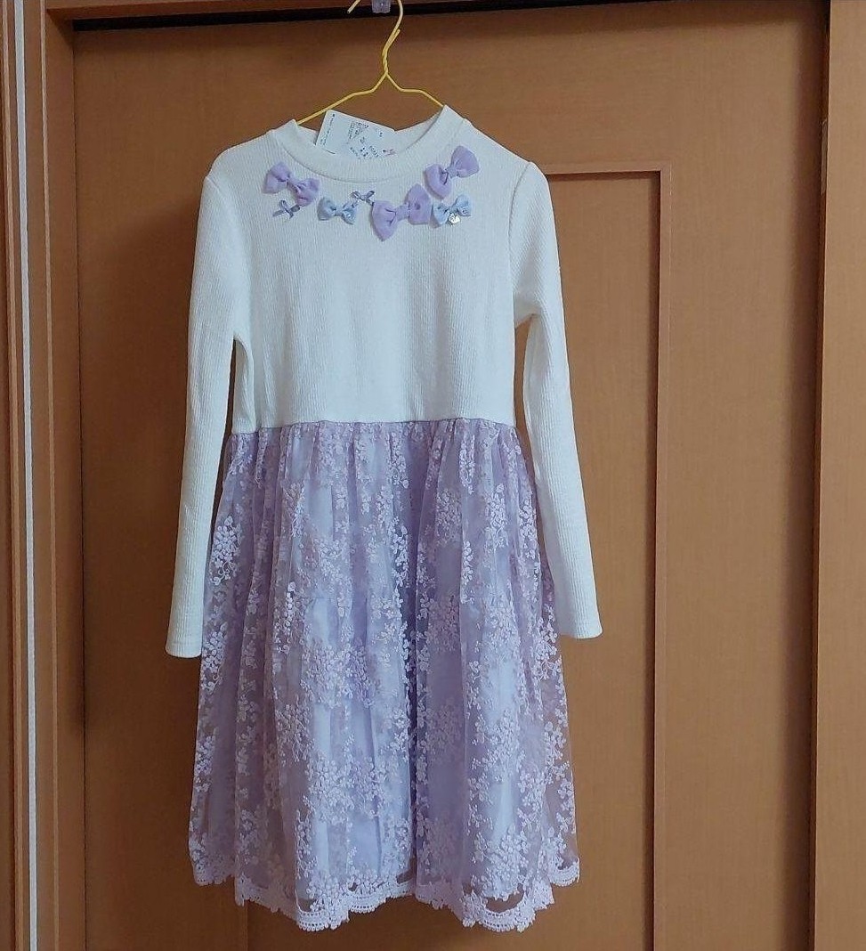 新品未使用 メゾピアノ ワンピース 140 切替ワンピース 新品拍卖