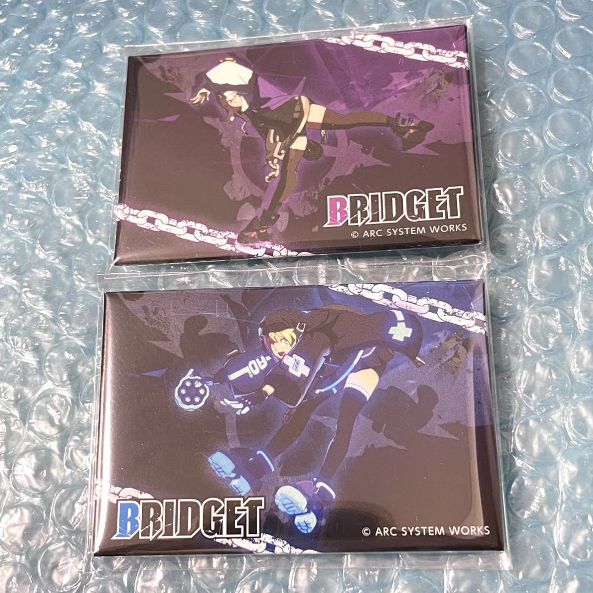 D賞 出血大サービス! しかくい缶バッジ 2個セット くじ引き堂 ブリジット バースデーくじ ギルティギア拍卖