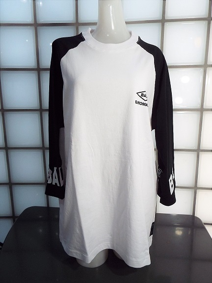 ボール 33213 ラグラン白黒 LLサイズ 天竺 綿100% 七分袖Tシャツ Bigシルエット 新品 BALL拍卖