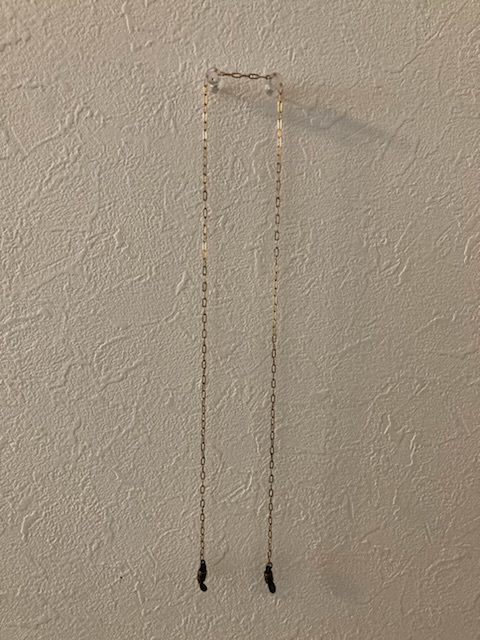 メガネ ストラップ チェーン ビーズ ハンドメイド 金色 ゴールド拍卖