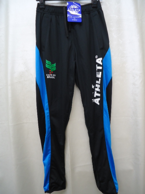 【KCM】Z-athlet-90-150★展示品★【ATHLETA/アスレタ】ジュニア トレーニングロングパンツ AU-009 BLK×FSA サイズ150 サッカー拍卖