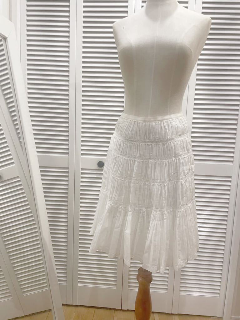 エポカ フレアースカート ファギャザースカート ボリュームスカート 綿100 軽くて柔らか 未使用 40サイズ拍卖