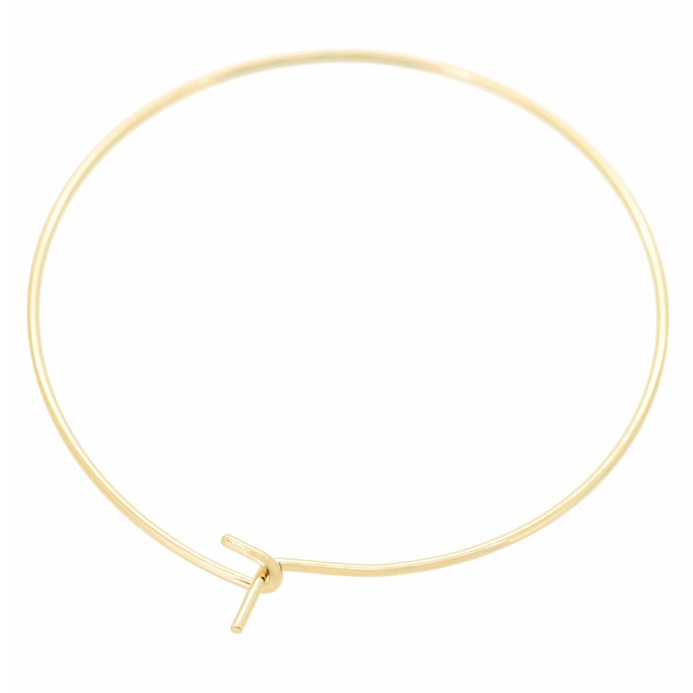 アクセサリーパーツ 金具 ワイヤーフープピアス 30mm 16KG金メッキ 金色 ゴールドカラー 1ペアー入り拍卖