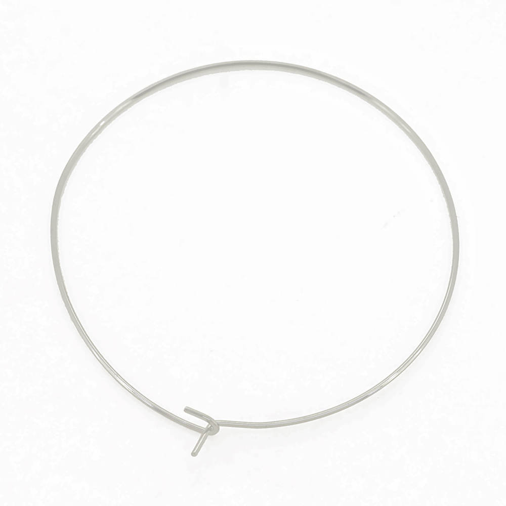 アクセサリーパーツ 金具 ワイヤーフープピアス 40mm 銀色 シルバーカラー 1ペアー入り拍卖