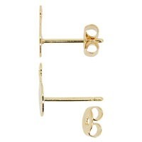 アクセサリーパーツ 金具 Gタイプ 6mm皿カン付きピアス キャッチ付き 16KG金メッキ 金色 ゴールドカラー 1ペアー入り拍卖