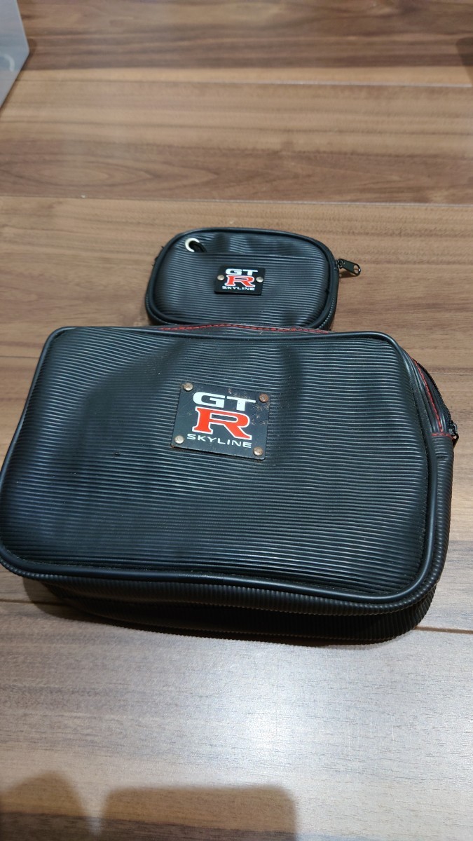 日産 スカイライン GT-R R32 R33 R34 ポーチ 2個 バッグ 当時物 純正 アクセサリー拍卖