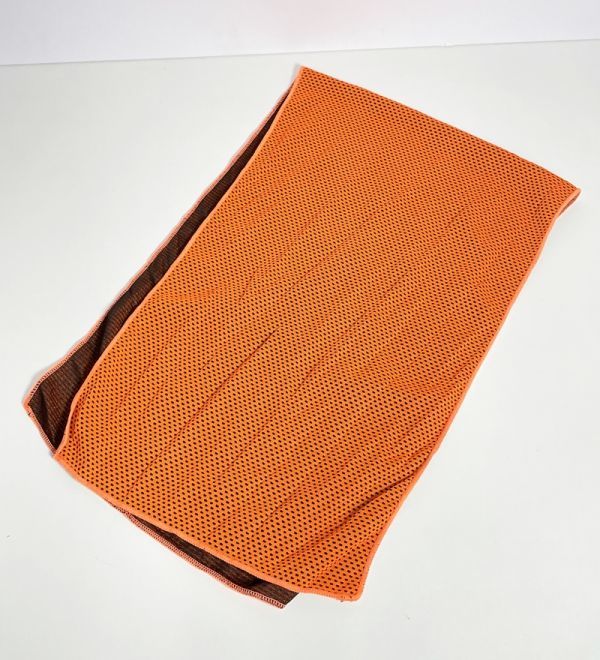 クールタオル ひんやりタオル 冷感タオル オレンジ 熱中症対策 吸水速乾 伸縮 軽量 ネッククーラー 冷感 涼しい タオル スポーツ拍卖