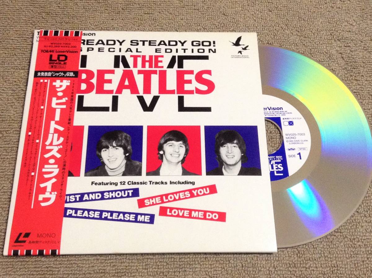 THE BEATLES '85年帯付レーザーディスク 貴重LD SINGLE「ザ・ビートルズ・ライヴ」拍卖