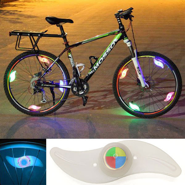 自転車ライト ホイールライト LEDライト 風車型 柳形状 LED ライト アクセサリー アウトドア サイクルライト 夜間 安全 RGB発光拍卖