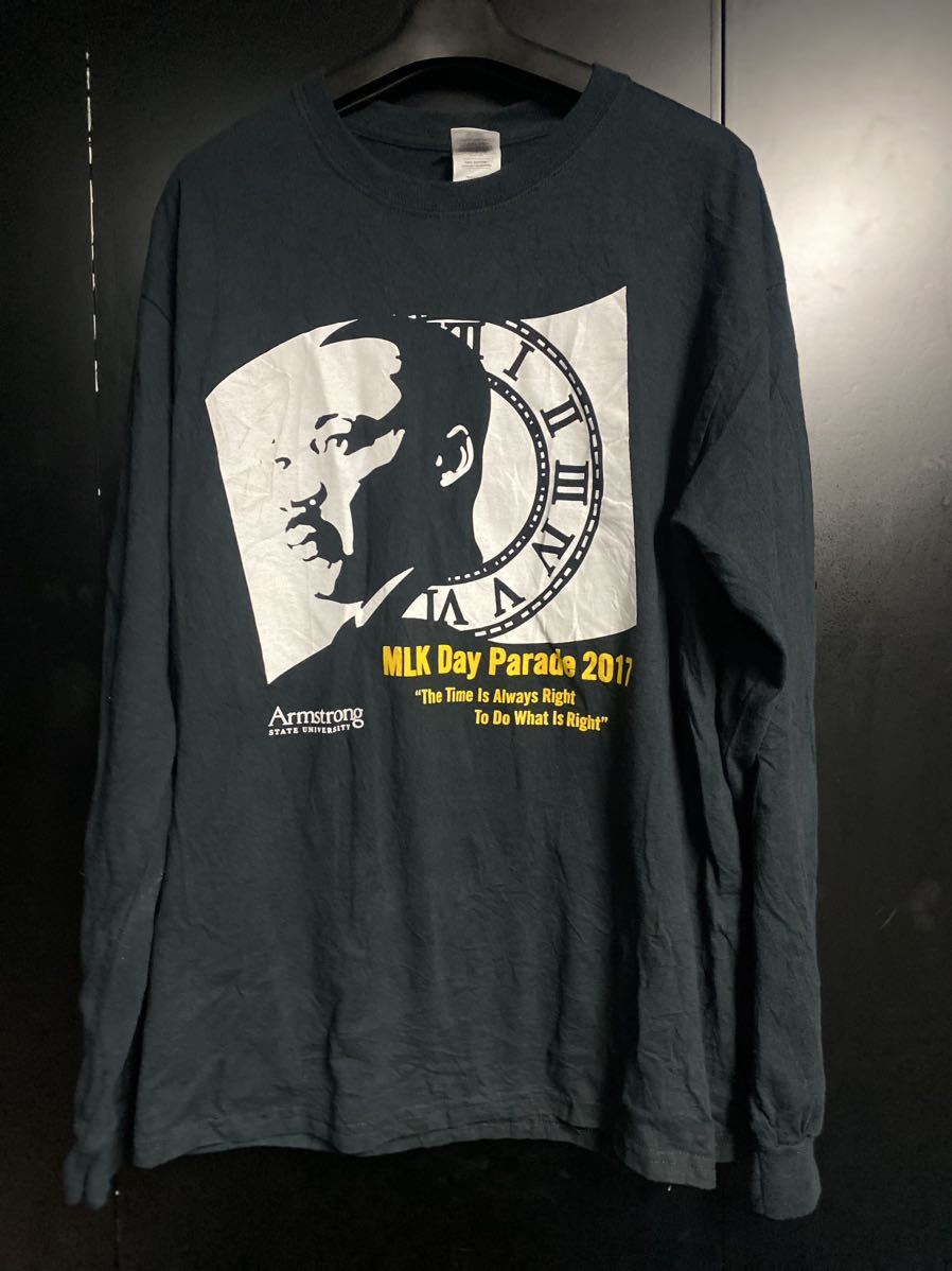 激レア当時物 キング牧師 ロンTシャツ ヴィンテージ サイズL マルコムX ブラック 拍卖