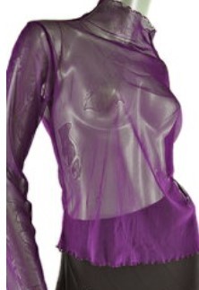 新品●送料無料●透けスケ スケトップス ボトルネック カラーいっぱい 好きな色選んで★パープル拍卖