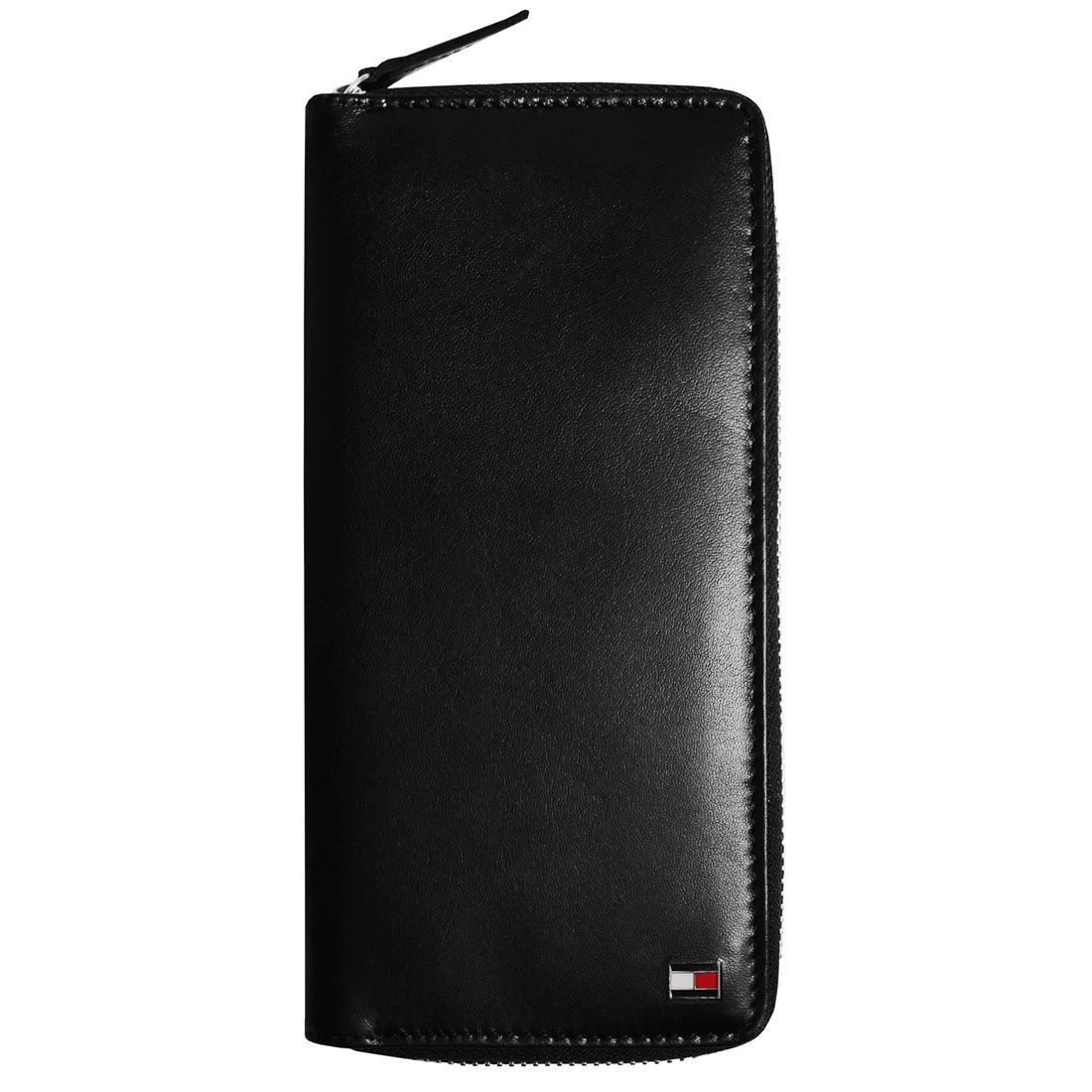 トミーヒルフィガー 牛革 ラウンドファスナー 長財布 小銭入れ付 OXFORD 13X009BK/6782拍卖