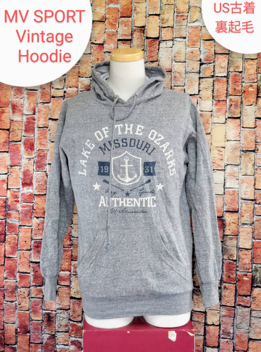 ★送料無料★ US古着 MV SPORT ヴィンテージ パーカー フーディー スウェット グレー Small size相当拍卖