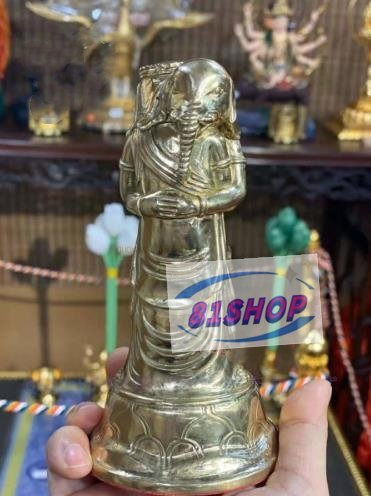 「81SHOP」見逃せない! 密教法具 寺院用仏具 歓喜天像 立像 真鍮製磨き仕上げ 高さ:16.5cm拍卖