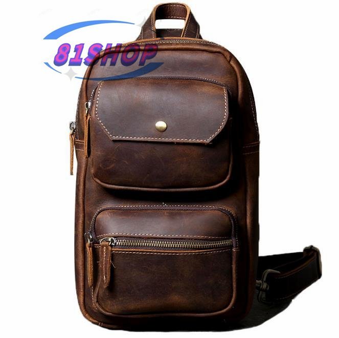 「81SHOP」人気美品★ボディバッグ メンズ 本革 ワンショルダーバッグ ブラウン 牛革 斜めがけ iPad mini対応 アウトドア カジュアルバッグ拍卖